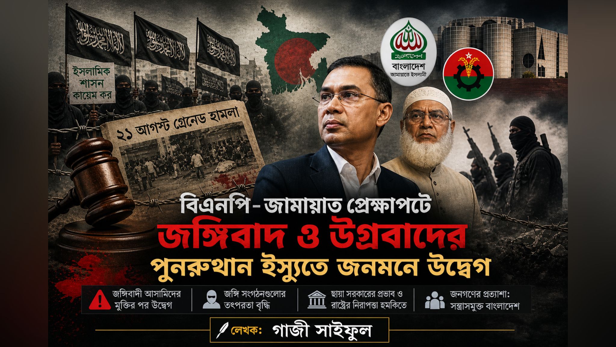 বিএনপি–জামায়াত প্রেক্ষাপটে জঙ্গিবাদ ও উগ্রবাদের পুনরুত্থান ইস্যুতে জনমনে উদ্বেগ
